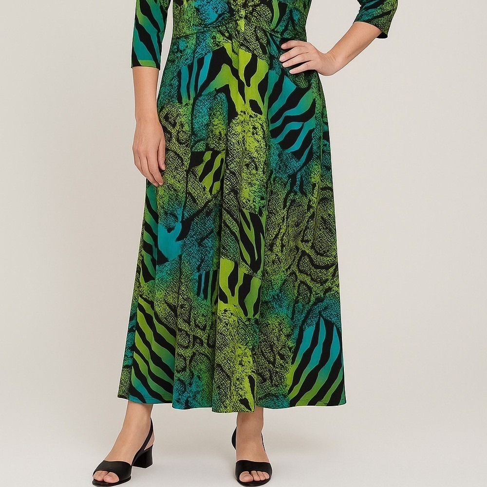 Anthony Studio Multi Reptile Print Maxi Dress Size Medium - Picture 2 of 12